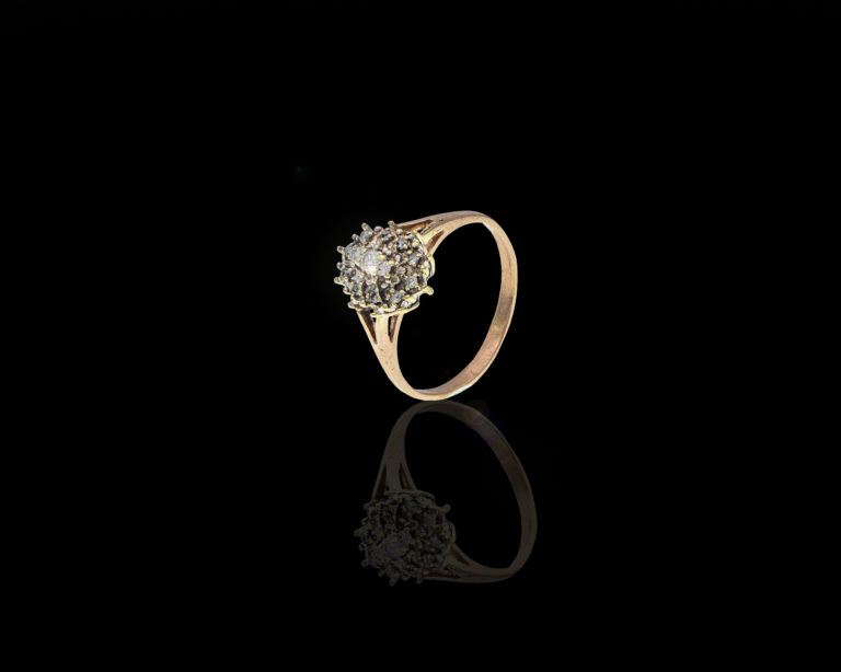 3 grams 14 carat Rose Gold Diamond Vintage Cocktail Ring
