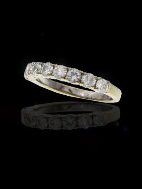 3.4 grams 18 carat White Gold Diamond Half Eternity Ring