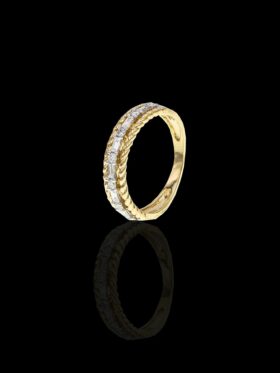 2.5 grams 18 carat Yellow Gold Diamond Half Eternity Ring