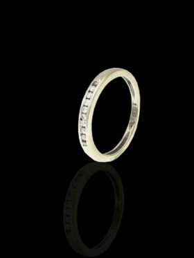 1.6 grams 9 carat White Gold Diamond Half Eternity Ring