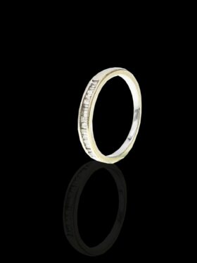 1.6 grams 9 carat White Gold Diamond Half Eternity Ring