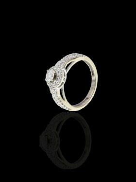 Lovely White Gold Diamond Halo Ring