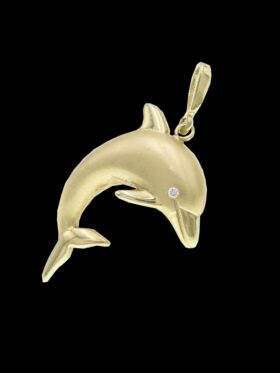 Fantastic Yellow Gold Dolphin Pendant