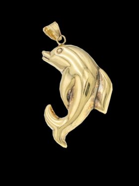 5.1 grams 9 carat Yellow Gold Dolphin Pendant