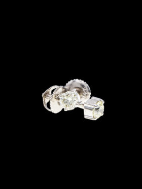 1.1 grams 9 carat White Gold Diamond Stud Earrings with threaded Butterflies