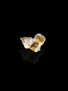 1.7 grams 18 carat Yellow Gold Diamond Screw Stud Earrings