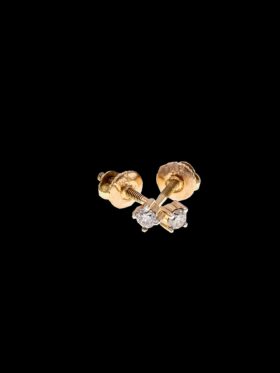 0.7 grams 9 carat Rose Gold Diamond Screw Stud Earrings