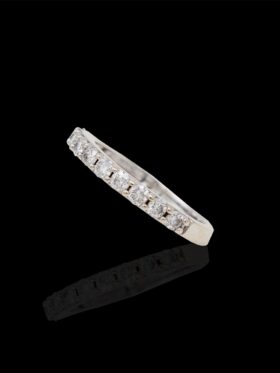 2.6 grams 14 carat White Gold Diamond Half Eternity Ring
