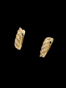 2.6 grams 18 carat Yellow Gold Diamond Huggy Earrings