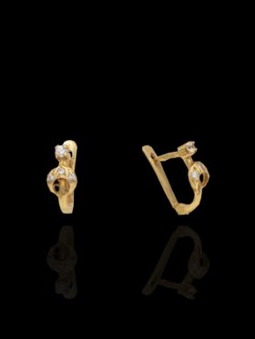 1.3 grams 18 carat Yellow Gold Cubic Zirconia Huggy Earrings