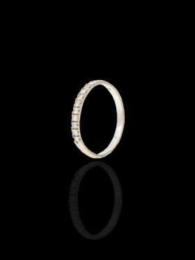 2.2 grams 9 carat White Gold Diamond Half Eternity Ring