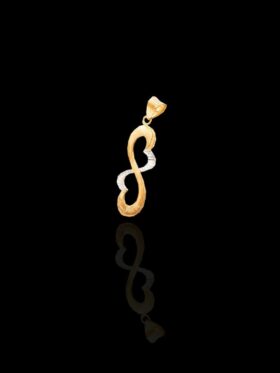 1.2 grams 18 carat Two Tone (Yellow & White Gold) Infinity Heart Pendant