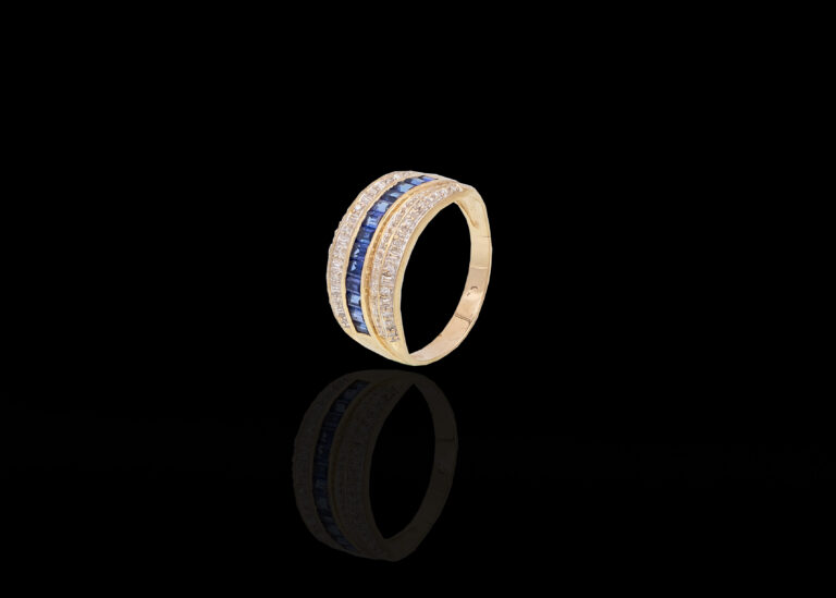 5 grams 9 carat Yellow Gold Gemstone and Diamond Cocktail Ring