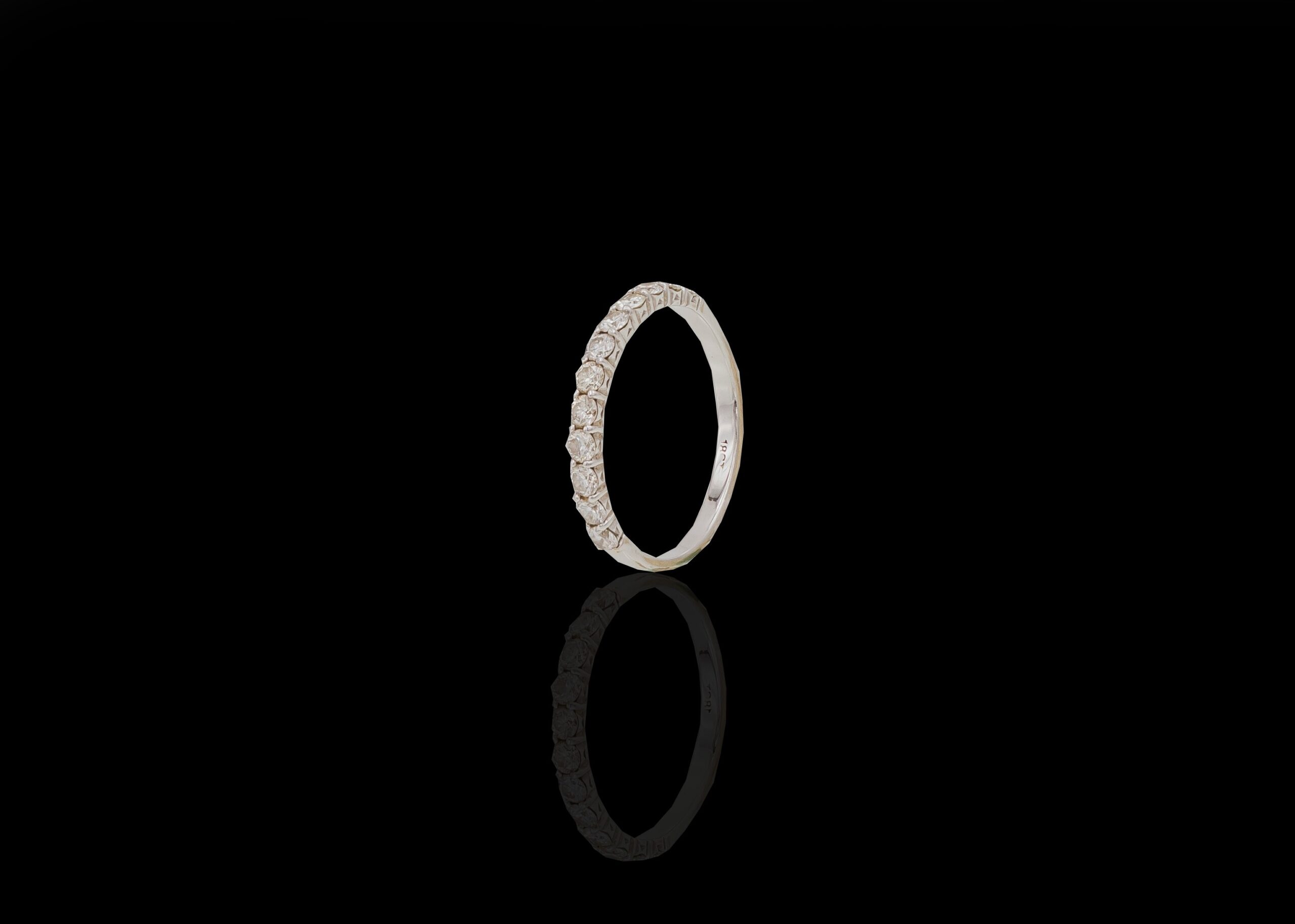 1.5 grams 18 carat White Gold Diamond Half Eternity Ring