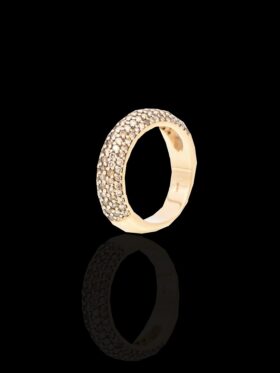 6.6 grams 18 carat Yellow Gold Cognac Diamond Half Eternity Ring