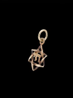 CI0002090 - 0.6 grams 14 carat Yellow Gold Star of David with a Chai in the middle pendant