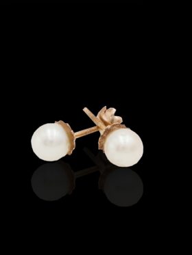 CI0002099 - 1.2 grams 14 carat Yellow Gold Pearl Stud Earrings (no butterflies)