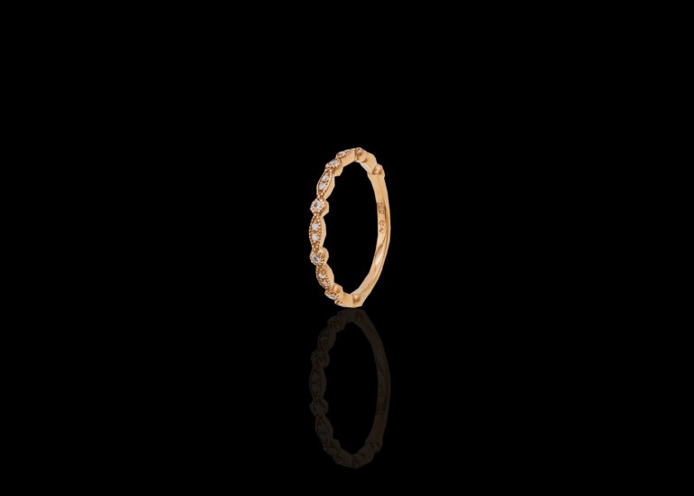 CI0002130 - 2 grams 14 carat Rose Gold Diamond Half Eternity Ring