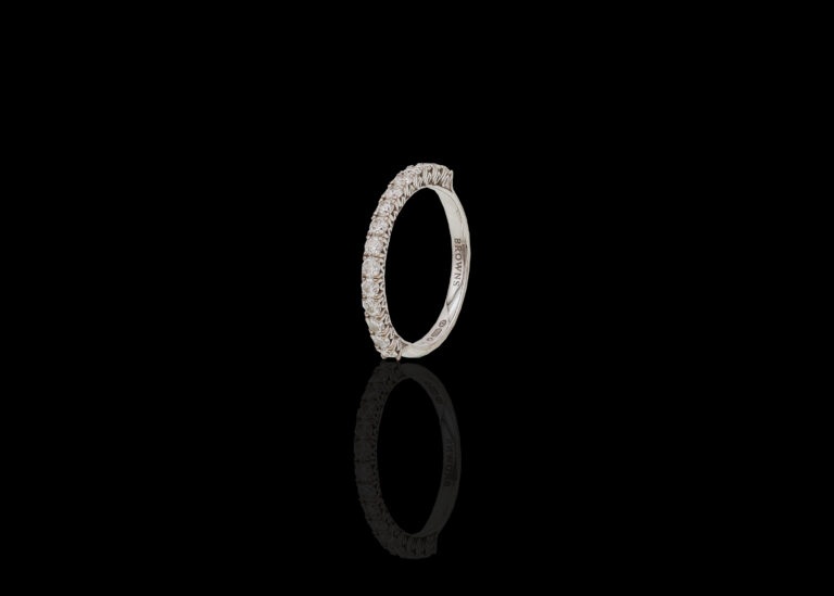 CI0002163 - 2.2 grams 18 carat White Gold Browns Diamond Half Eternity Ring
