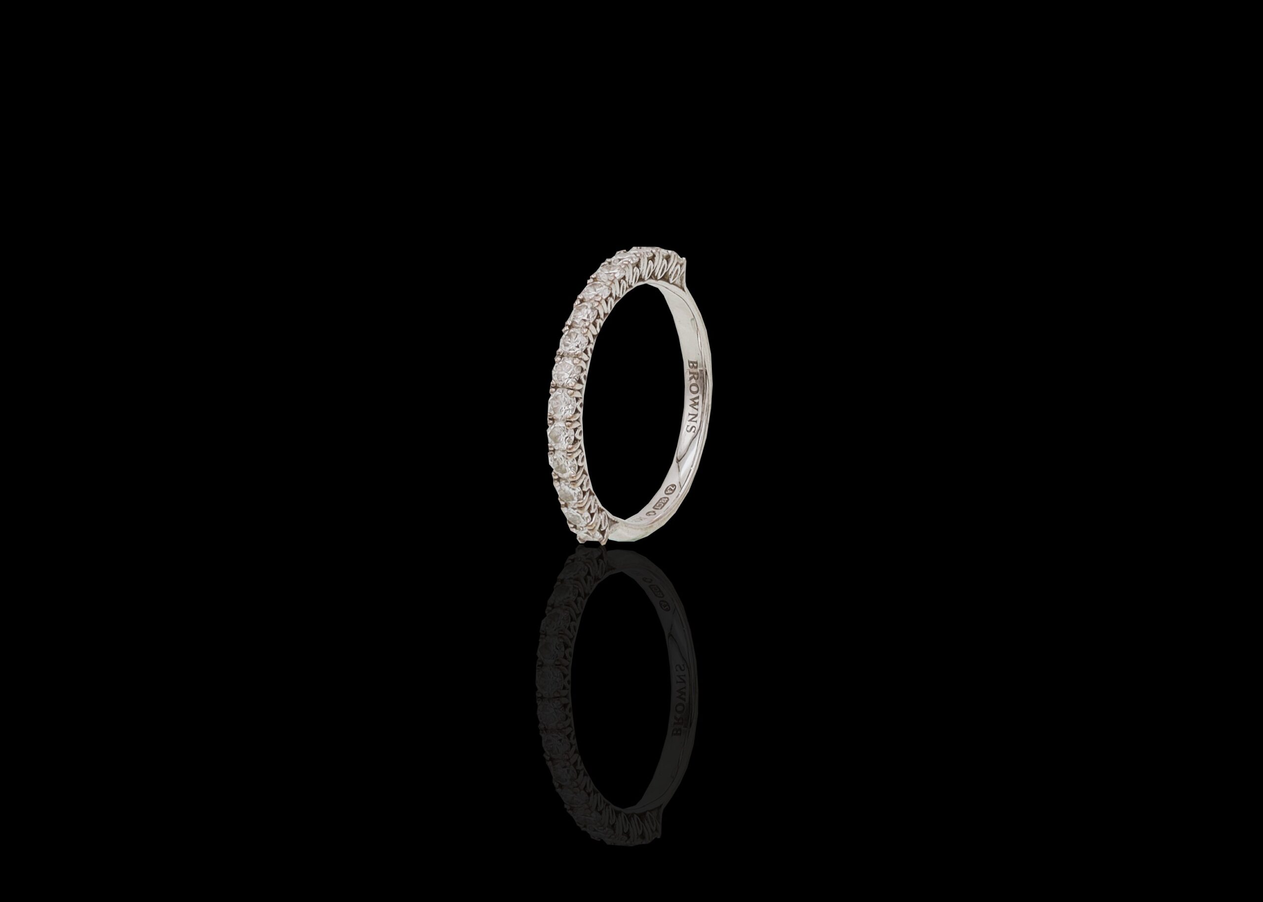 CI0002163 - 2.2 grams 18 carat White Gold Browns Diamond Half Eternity Ring
