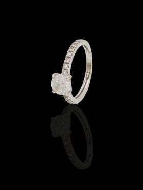 CI0002210 - 1.9 grams 9 carat White Gold Moissanite Solitaire Ring