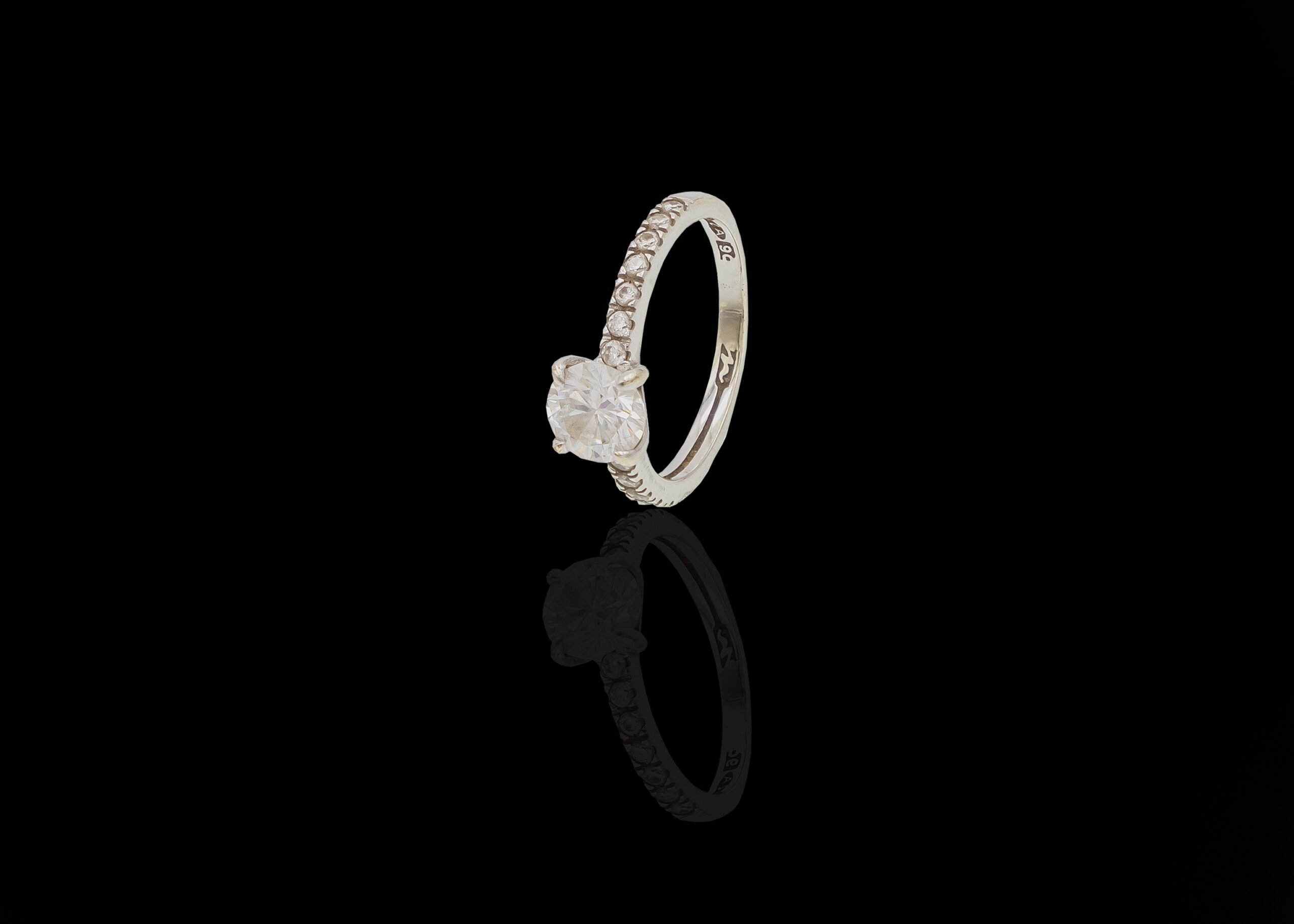 CI0002210 - 1.9 grams 9 carat White Gold Moissanite Solitaire Ring