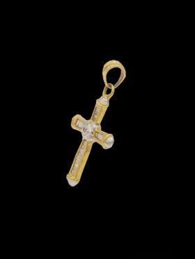 CI0002211 - 3.2 grams 18 carat Yellow Gold Diamond Cross Pendant