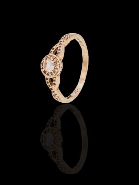 CI0002219 - 2.7 grams 9 carat Rose Gold Moissanite and Diamond Halo Engagement Ring