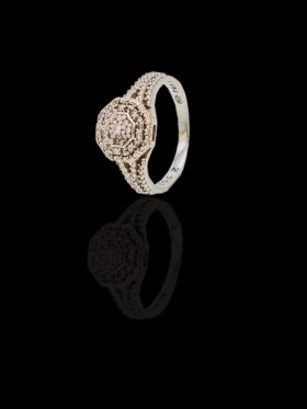 CI0002236 - 3.2 grams 9 carat White Gold Diamond Illusion Set Halo Ring
