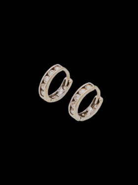 CI0001258 - 1 gram 9 carat White Gold Zirconia Huggy Earrings