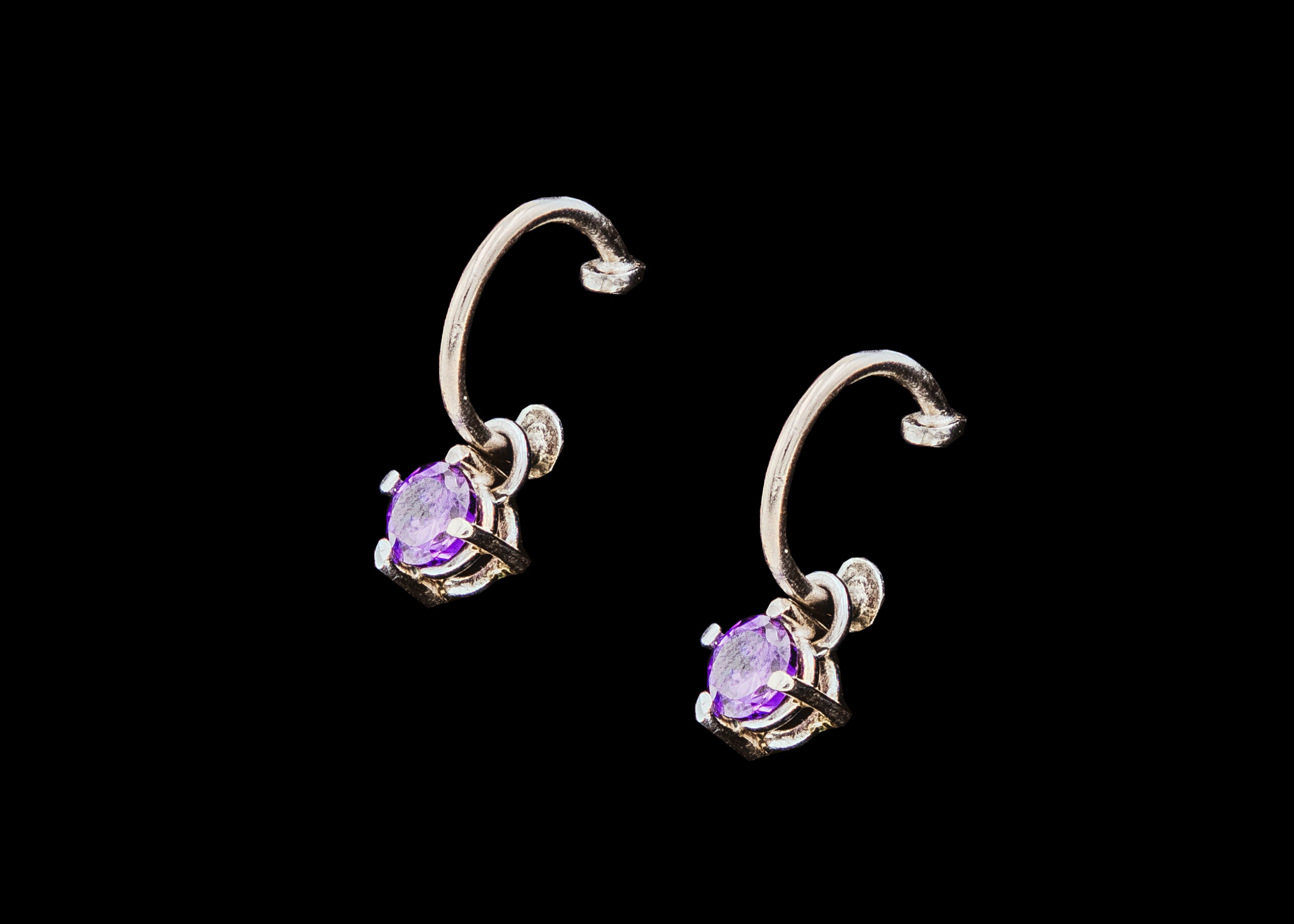 CI0001278 - 3.8 grams Platinum C-hook Gemstone Earrings
