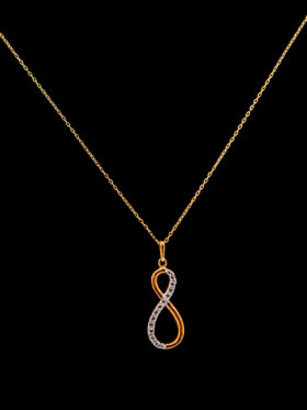 CI0001374 - 1.1 grams 9 carat Yellow Gold Chain and Zirconia Pendant