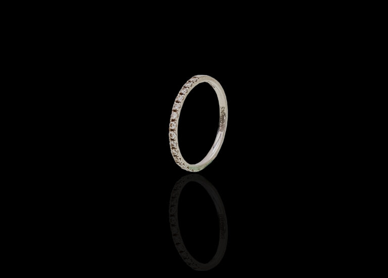 CI0001391 - 2.2 grams 18 carat White Gold Diamond Browns Half Eternity Ring