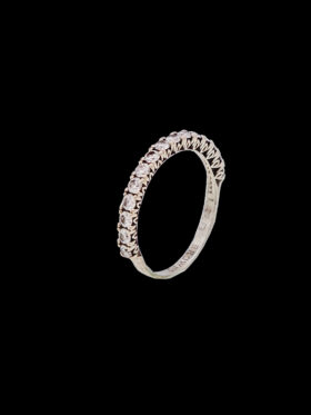 CI0001392 - 1.8 grams 18 carat White Gold Diamond Browns Protea Design Half Eternity Ring