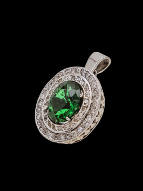 CI0001415 - 8.1 grams Platinum Gemstone and Cubic Zirconia Pendant
