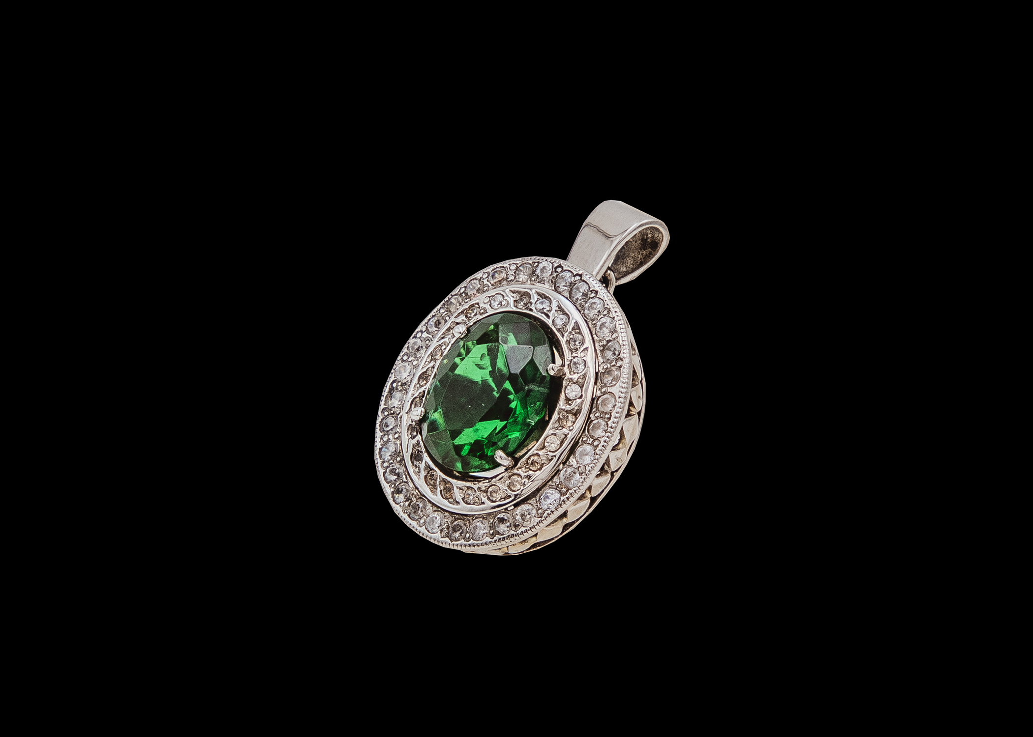 CI0001415 - 8.1 grams Platinum Gemstone and Cubic Zirconia Pendant