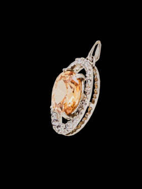 CI001380 - 4.8 grams Platinum Gemstone and Zirconia Pendant
