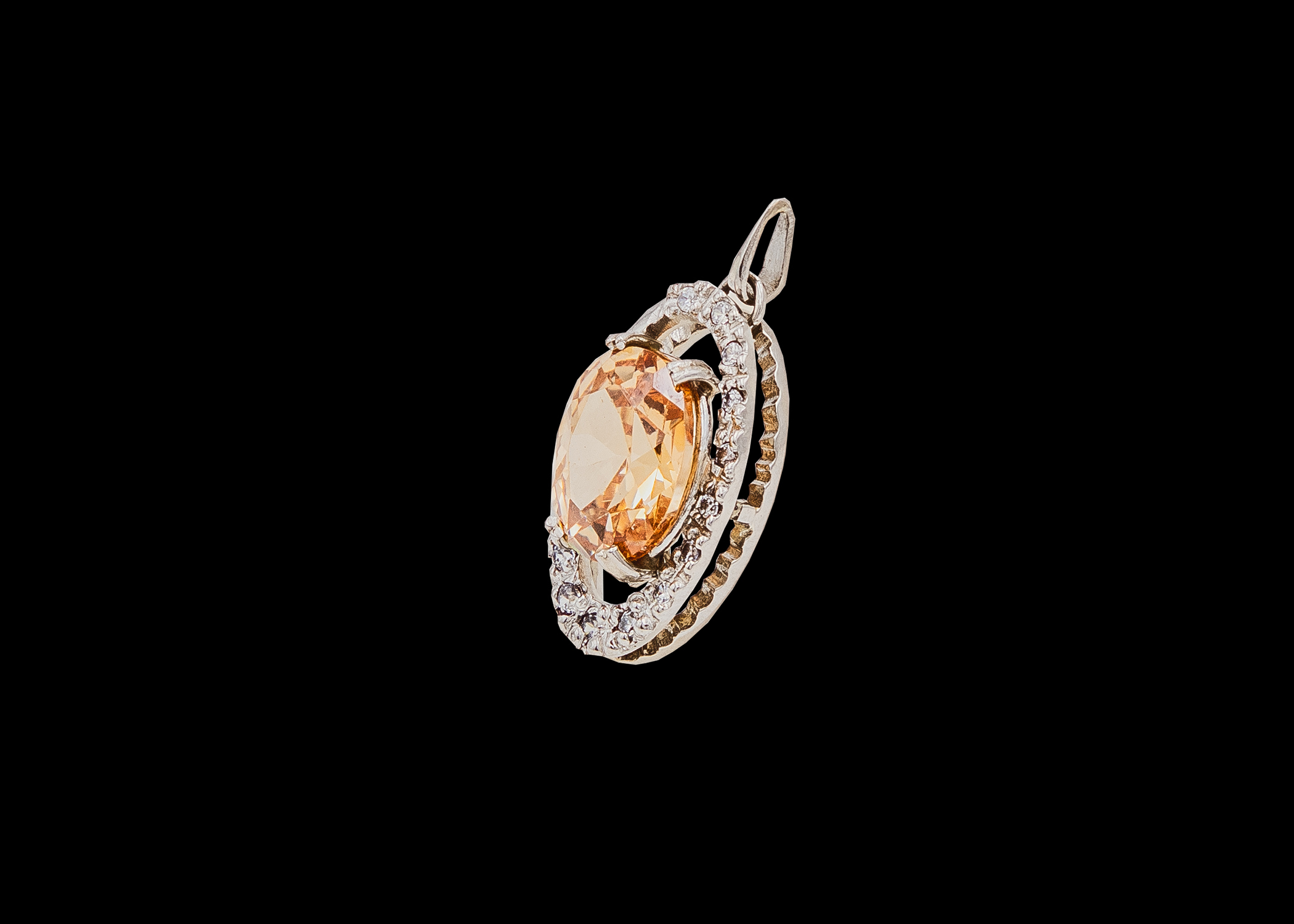 CI001380 - 4.8 grams Platinum Gemstone and Zirconia Pendant