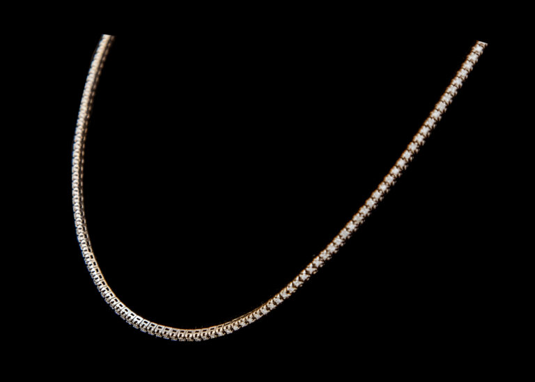 CI0001038 - 12.5 grams 9 carat White Gold Diamond Tennis Necklace