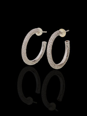 CI0001109 - 9.2 grams 18 carat White Gold Diamond Hoop Earrings