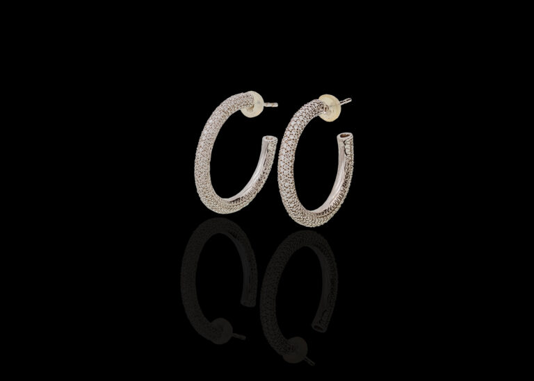 CI0001109 - 9.2 grams 18 carat White Gold Diamond Hoop Earrings