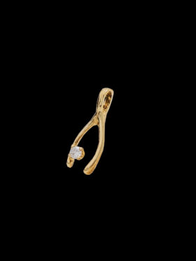 CI0001177 - 0.7 grams 9 carat Yellow Gold With Bone Charm with a Diamond