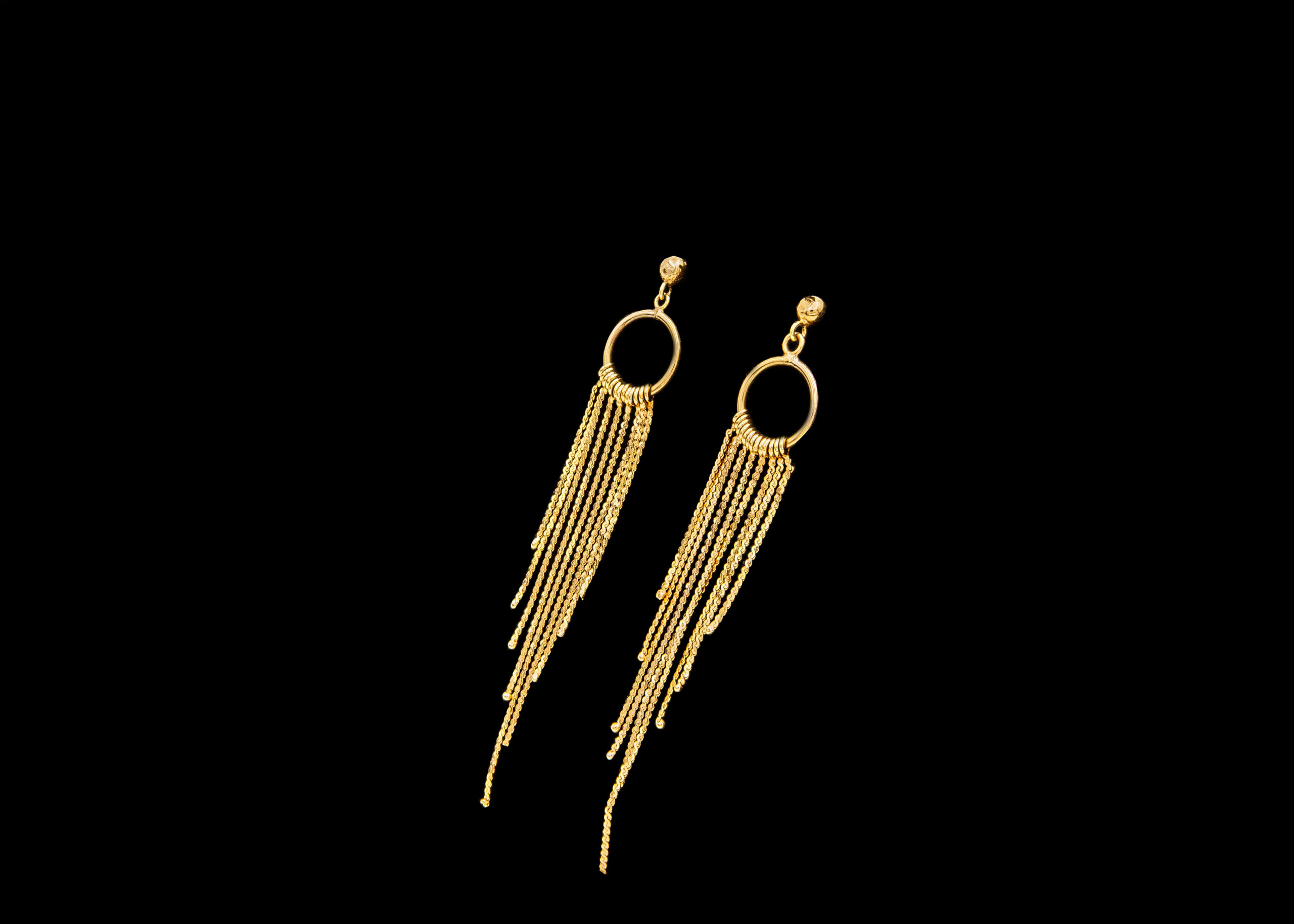 CI0001039 - 2.8 grams 9 carat Yellow Gold Drop Tassel Stud Earrings