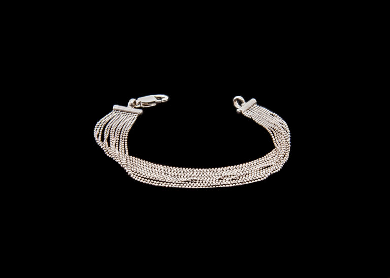 CI0001104 - 8.5 grams 9 carat White Gold Ball Link Multi Chain Bracelet