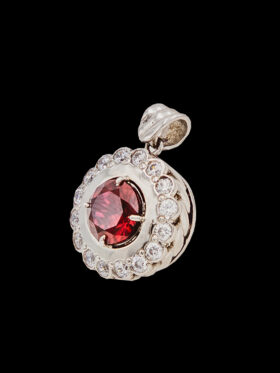 CI0001296 - 6.1 grams Platinum Gemstone and Cubic Zirconia Pendant