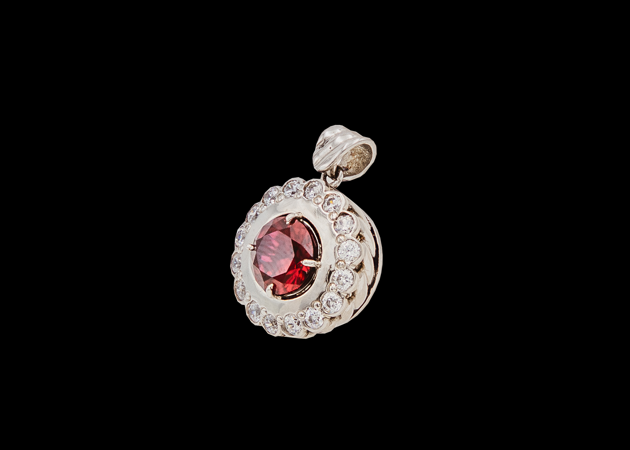 CI0001296 - 6.1 grams Platinum Gemstone and Cubic Zirconia Pendant