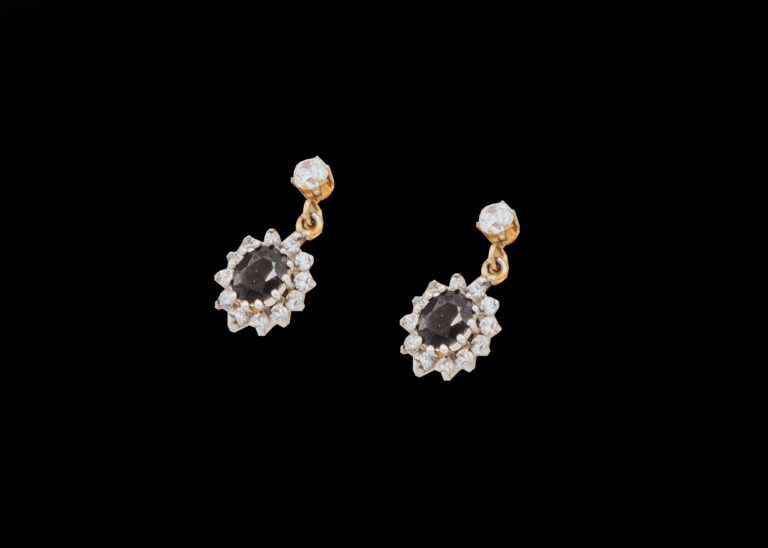 CI0001451 - 1.3 grams 9 carat Yellow Gold Gemstone and Zirconia Stud Earrings