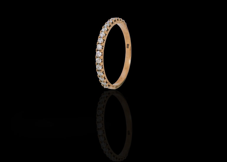 CI0001498 - 2.2 grams 9 carat Rose Gold Diamond Half Eternity Ring