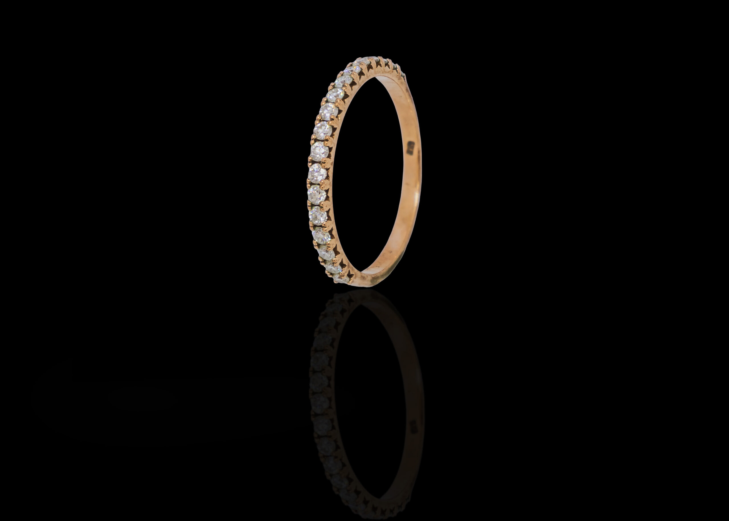 CI0001498 - 2.2 grams 9 carat Rose Gold Diamond Half Eternity Ring